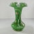 Victorian Vintage Fenton Art Glass Vase Charleton Awco Green Overlay Roses Hand Painted For Sale - Image 3 of 11
