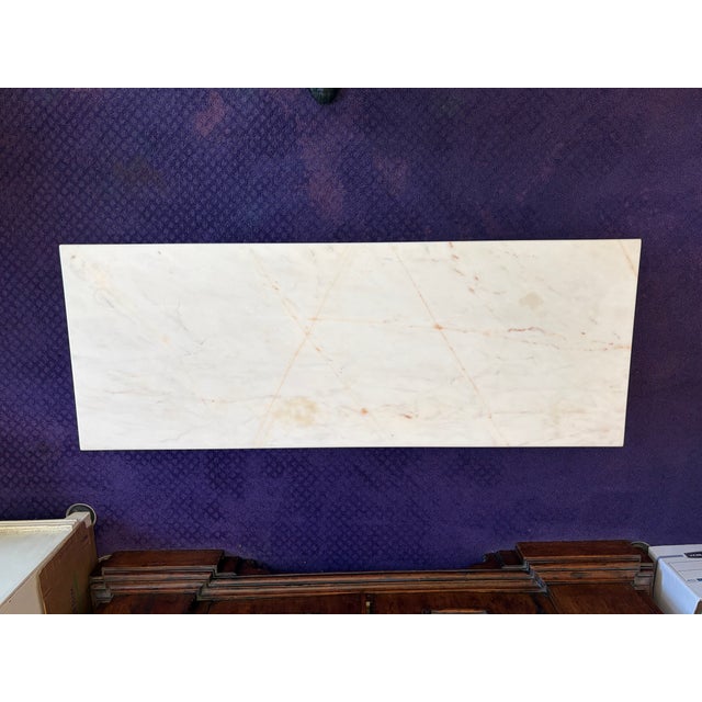Early 20th Century Early 20th Century Stunning Marble Slab With Brass Base For Sale - Image 5 of 8