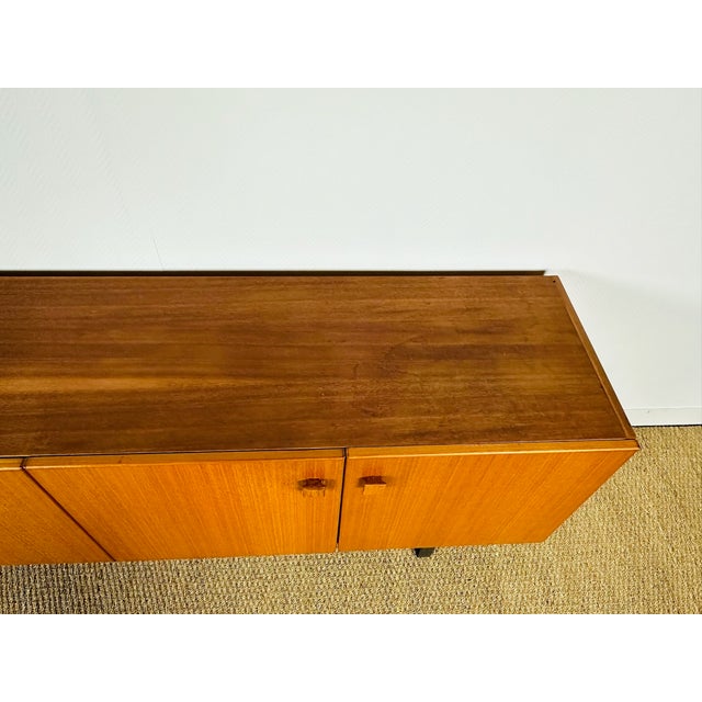 1960s Scandinavian Teak Sideboard with Metal Sled-Style Legs, 1960 For Sale - Image 5 of 15