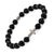 Early 21st Century Sterling Silver Cross Black Onyx Beaded Bracelet For Sale - Image 5 of 7