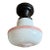 Vintage Schoolhouse Flush-Mount Ceiling Light With Red Accent Stripes For Sale