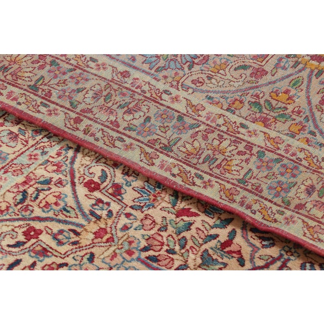 Textile Antique Kerman Lavar Persian Runner Rug With Interlocking Florals - Rug & Kilim For Sale - Image 7 of 7