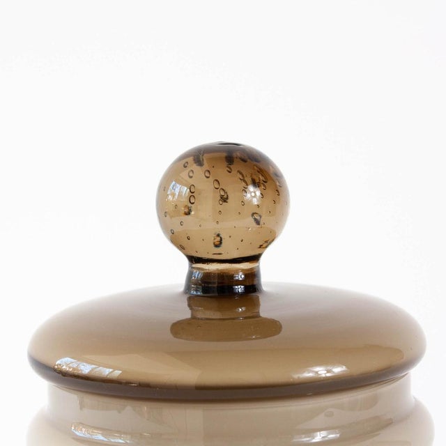 Gray Mid-Century Modern Portuguese Grey Opaline Jar, 1960s For Sale - Image 8 of 10