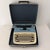 1950s Royal Aristocrat Blue and Cream Portable Typewriter With Case For Sale - Image 10 of 10