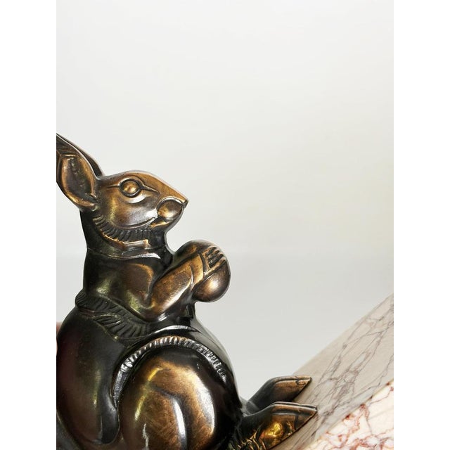 Metal Marble and Metal Bookends with Squirrels, France, 1950s, Set of 2 For Sale - Image 7 of 12