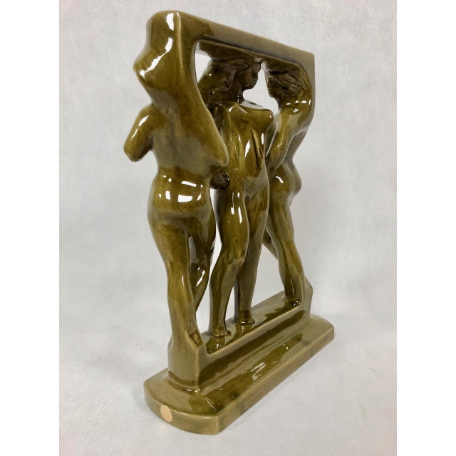 Figurine of Three Graces in the Bathhouse by Zdeněk Frank for Johoker Bechyně, 1970 For Sale - Image 6 of 13