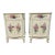 Mid 20th Century Pair of French Provincial Hand-Painted Floral Night Stands For Sale