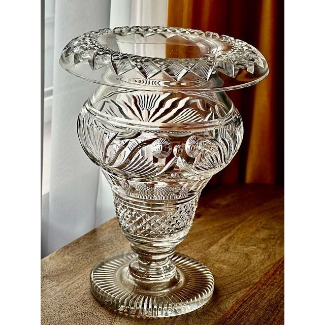 Anglo-Irish Cut Crystal Pedestal Bowl For Sale - Image 6 of 10