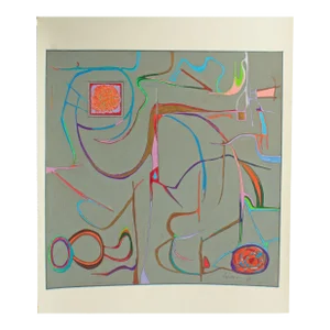 1981 Abstract Mixed Media Painting by Harry Hilson