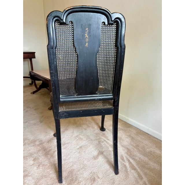 Asian Early 20th Century Black Asian Wicker Chair For Sale - Image 3 of 7