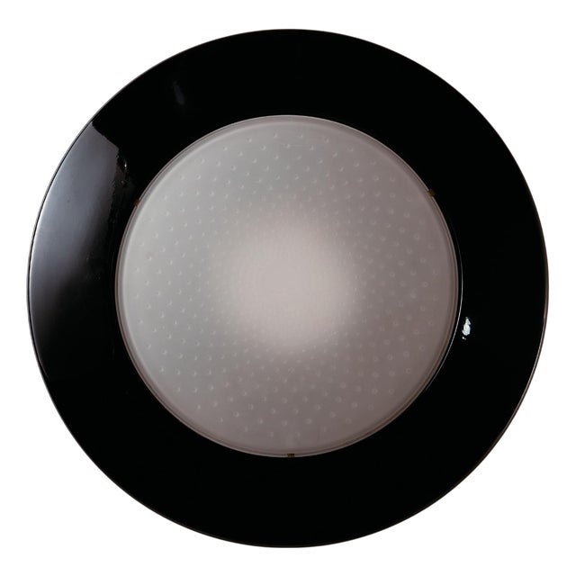 Metal and Glass Ceiling Lamp For Sale