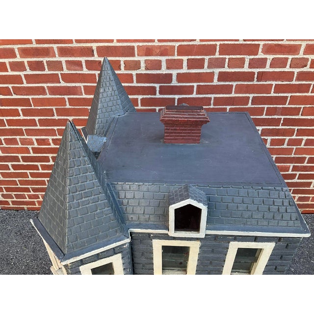 Antique Wood Victorian Doll House With Working Glass Windows For Sale - Image 10 of 18