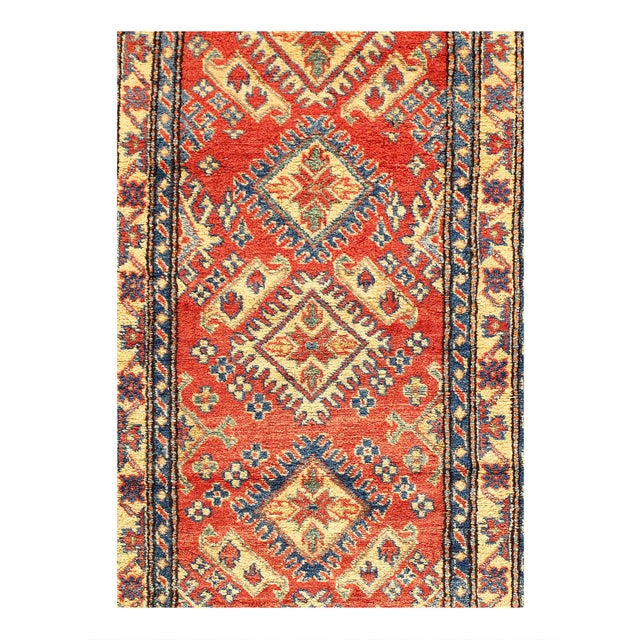 Original Kazak Rug.Handmade Hand-knotted,Very Practical for High Traffic,Hand-Spun Lamb's Wool on a Cotton Foundation...