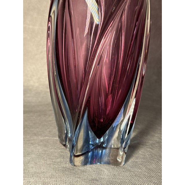 Glass Pink and Blue Murano Glass Vase, Italy, 1960s-1970s For Sale - Image 7 of 8