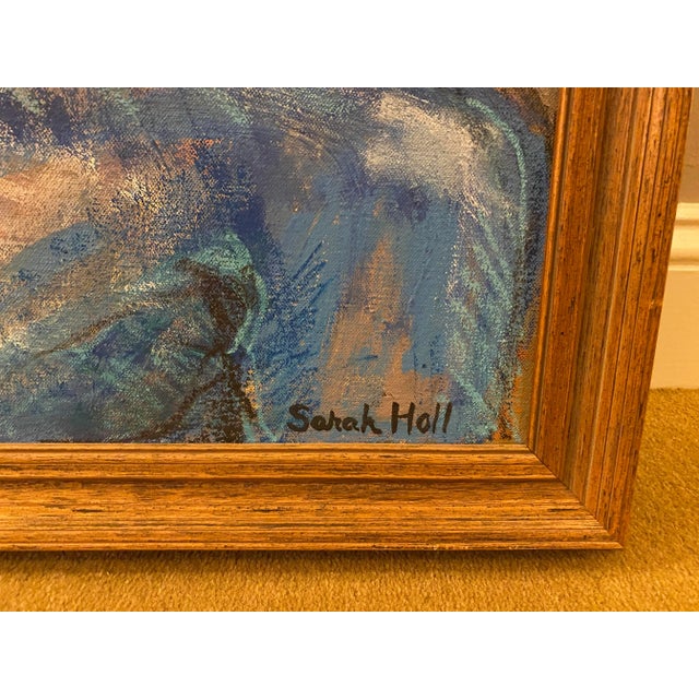 1990s Vintage Sarah Geissbuhler Holl 1993 Large Framed Original Painting on Canvas Signed by Artist For Sale - Image 5 of 7