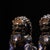 Pair of Vintage Cloisonné Enamel Guardian Lions – Gilt Bronze Foo Dogs, Blue Ground For Sale - Image 4 of 9