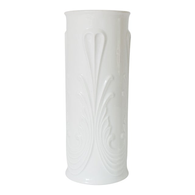 Royal Kpm Mid Century Modern Glazed White Porcelain Vase For Sale