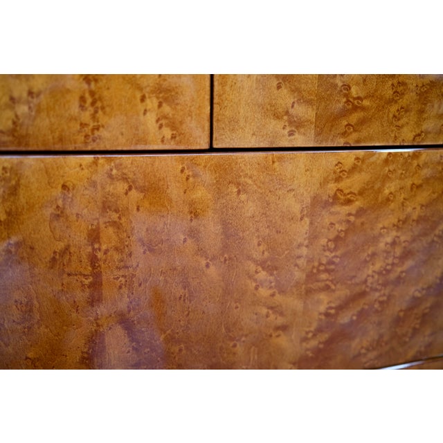 Art Deco High-Gloss Black Lacquered Chest of 5 Drawers with Birds-Eye Maple, 1930s For Sale - Image 12 of 13