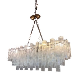 Rectangular Tronchi Murano Glass Burnished Chandelier by Simoeng For Sale