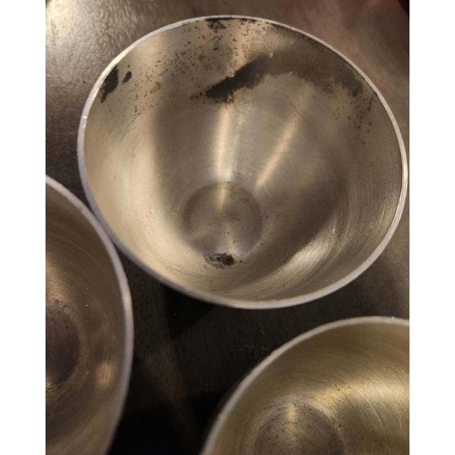 1970s Vintage Stieff Pewter Jefferson Cups - American Colonial Revival Barware - Set of 4 For Sale - Image 5 of 6