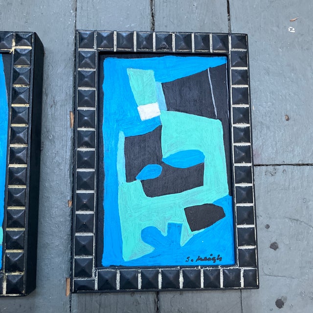 Three Contemporary Original Abstract Paintings by Stephen Heigh “Oasis #1-3” - Set of Three For Sale - Image 4 of 5