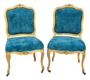 Giltwood Parlor Chairs, France, 1850s, Set of 2
