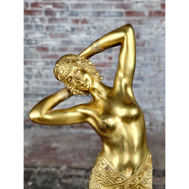 Art Deco Original 1920s French Art Deco Gilt Bronze Sculture For Sale - Image 3 of 11