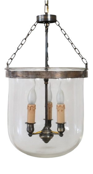 Early 20th Century Lantern in Iron and Blown Glass