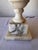 1960s MCM Carved Alabaster Urn Table or Desk Lamp With Leaf Motif For Sale - Image 9 of 12
