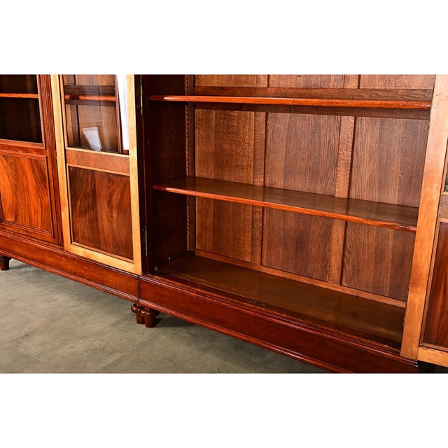 French French 19th Century Mahogany Louis XVI Style Bibliotheque For Sale - Image 3 of 15