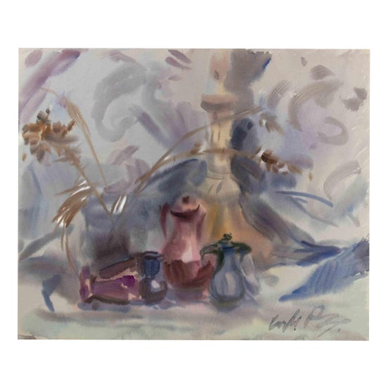 Carlo Ravagnan, Still Life, 1970s, Watercolor For Sale