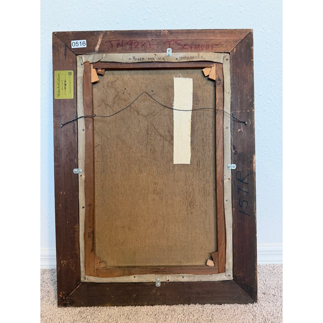 Textile Late 19th Century Tom Seymour (British, 1844-1904) Antique Oil on Canvas, Landscape, Gilt Frame For Sale - Image 7 of 9