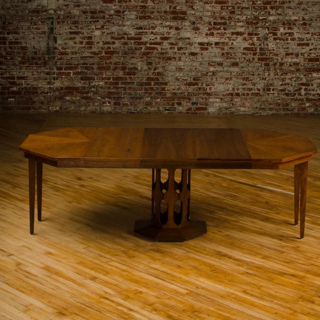 American Walter Wabash Dining Room Table with Three Original Leaves