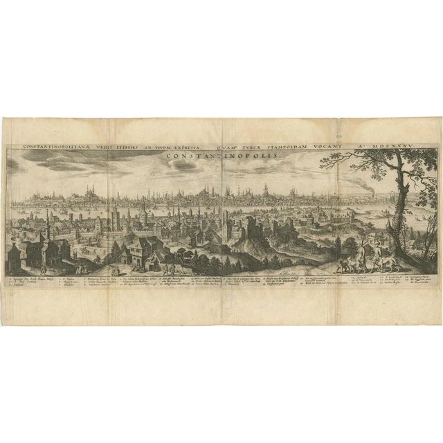 Matthäus Merian the Elder, Constantinople Panorama, 1635, Engraving For Sale - Image 12 of 12