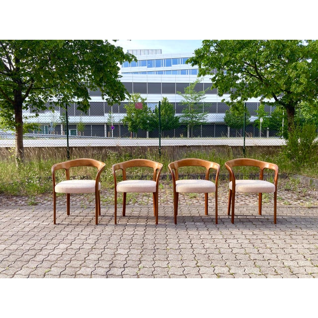 Mid-Century Round Walnut Chair, 1960s, Set of 4 For Sale - Image 13 of 13