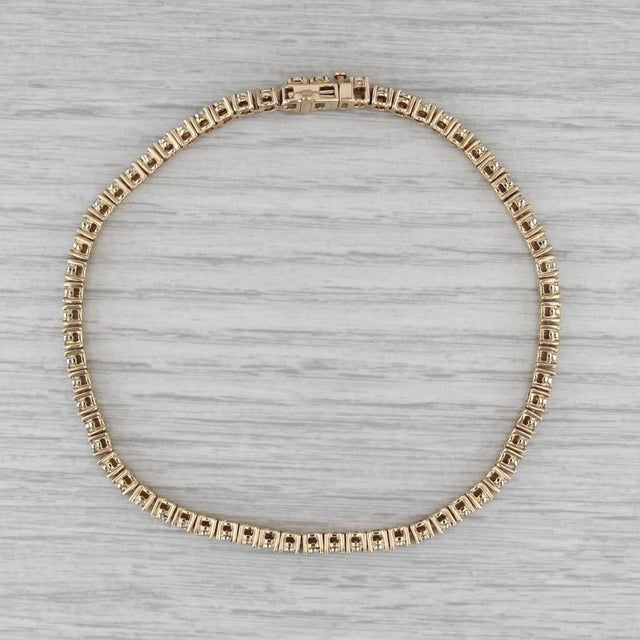 1.70ctw Diamond Tennis Bracelet 14k Yellow Gold 9" 3.8mm For Sale In Greensboro - Image 6 of 8