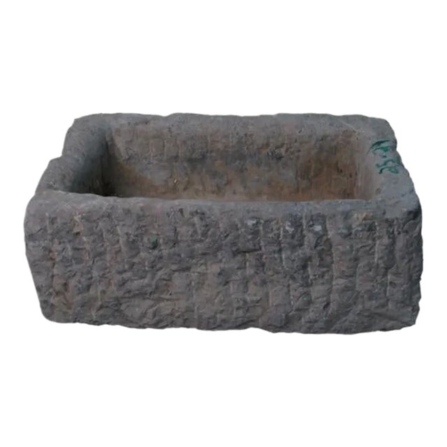 20" Inch Long Hand Chiseled Stone Trough 24-24 For Sale