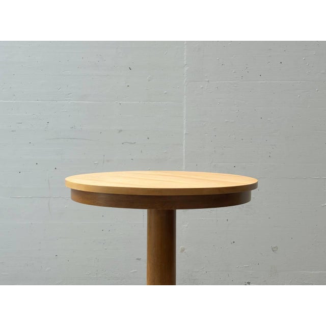 Wood Round Side Table with Cast Iron Base, 1970s For Sale - Image 7 of 17