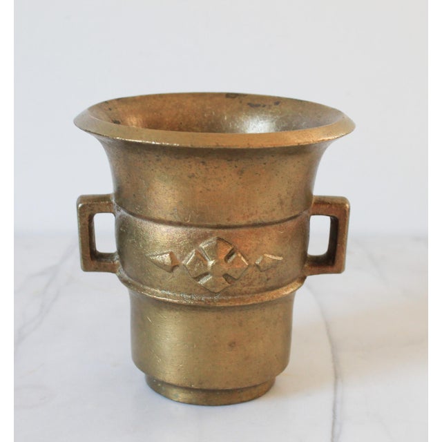 Vintage Swedish Solid Brass Mortar - Göran Johansson Gustafs For Sale - Image 4 of 9