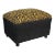 Custom Made Velvet Animal Print Ottoman/Footstool For Sale