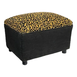 Custom Made Velvet Animal Print Ottoman/Footstool