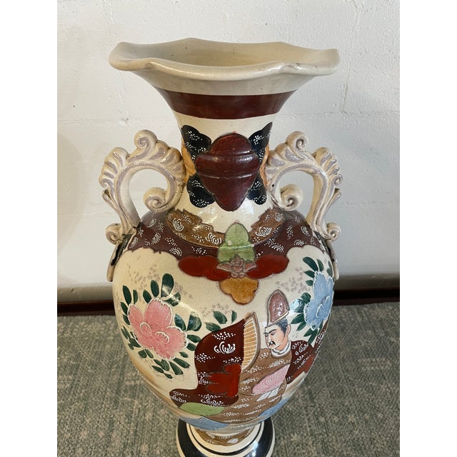 19th Century Japanese Moriage Handled Floor Vase For Sale - Image 10 of 11