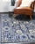 Traditional 6x9 Alluring Freya Blue Floral Traditional Hand Knotted Wool Carpet Rug For Sale - Image 3 of 4