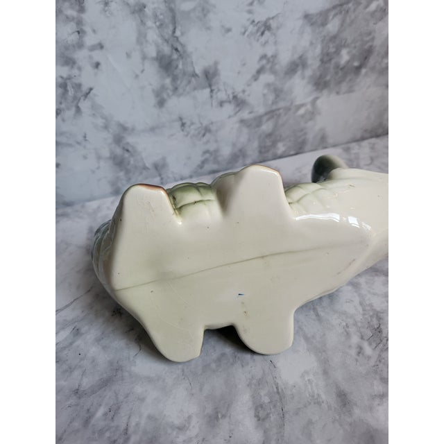 1960s Freeman McFarlin Jardiniere Majolica Pottery Alligator Planter, Attributed For Sale - Image 9 of 14