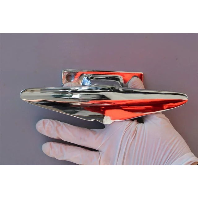 Italian Handles in Chromed Brass, 1950s, Set of 2 For Sale - Image 4 of 7