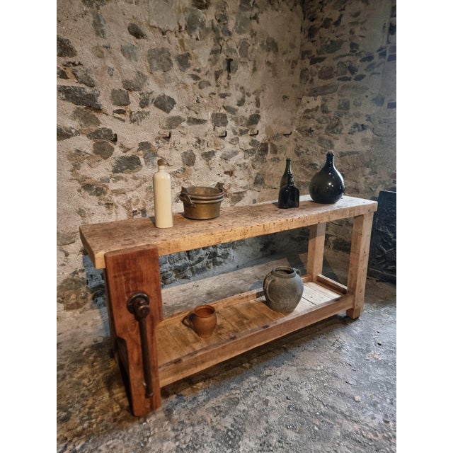 French Workbench in Beech and Oak, 1900s For Sale - Image 5 of 18