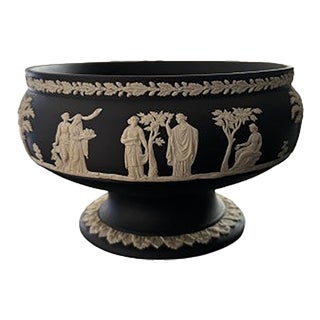 Large 1980s Wedgwood Black Basalt Bowl For Sale