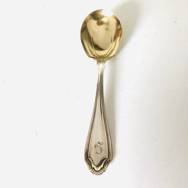 1910s Antique 1835 R Wallace Silverplate "Marquette/LaSalle" Pattern Sugar Spoon For Sale - Image 5 of 5