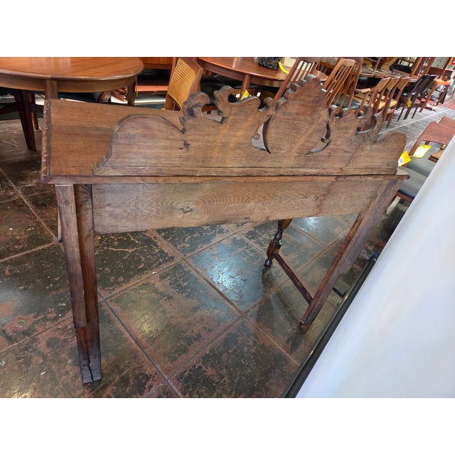 Antique 1880 Carved Lion Desk Solid Quater Sawn Oak Renaissance Revival Spanish Revival For Sale - Image 11 of 14