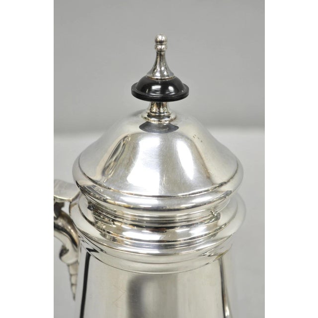 Leonard Antique Leonard Art Deco Silver Plated Teapot Coffee Pot W/ Celluloid Handle For Sale - Image 4 of 11